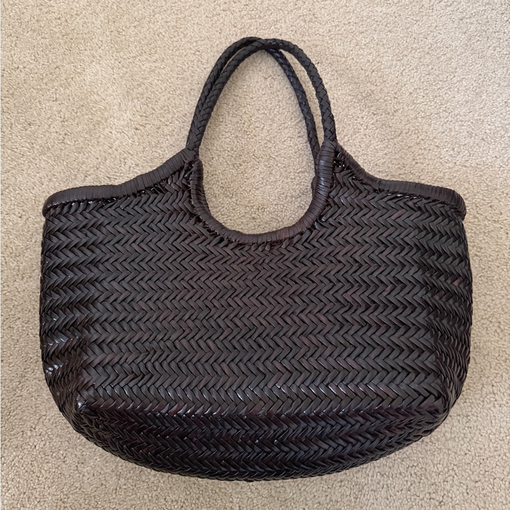 Brown Woven Tote Bag